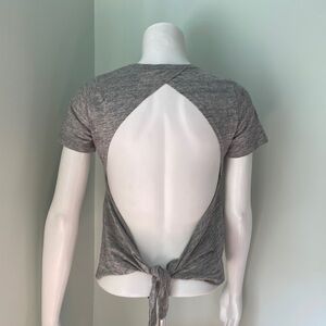 Dreamr Gray Diamond back open tied tee NEW